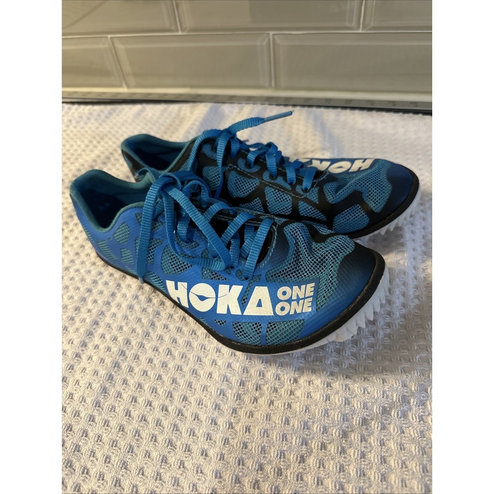 Hoka One One Womens Rocket LD Track Shoes Size 7 Blue Lightweight Track Running
